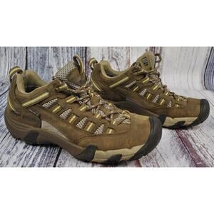 Keen Alamosa Low Women's Trail Hiking Leather Shoes Sz 7 Brown W/Yellow Accents